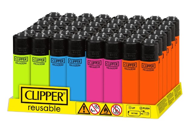 CLIPPER LIGHTERS MINI SOILD FLUO (48pcs)