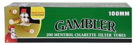 GAMBLER TUBES 100s MENTHOL 200ct- SLEEVE (5pcs)