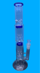 Double Tree Percolator 14" Straight Water Pipe (1pc)